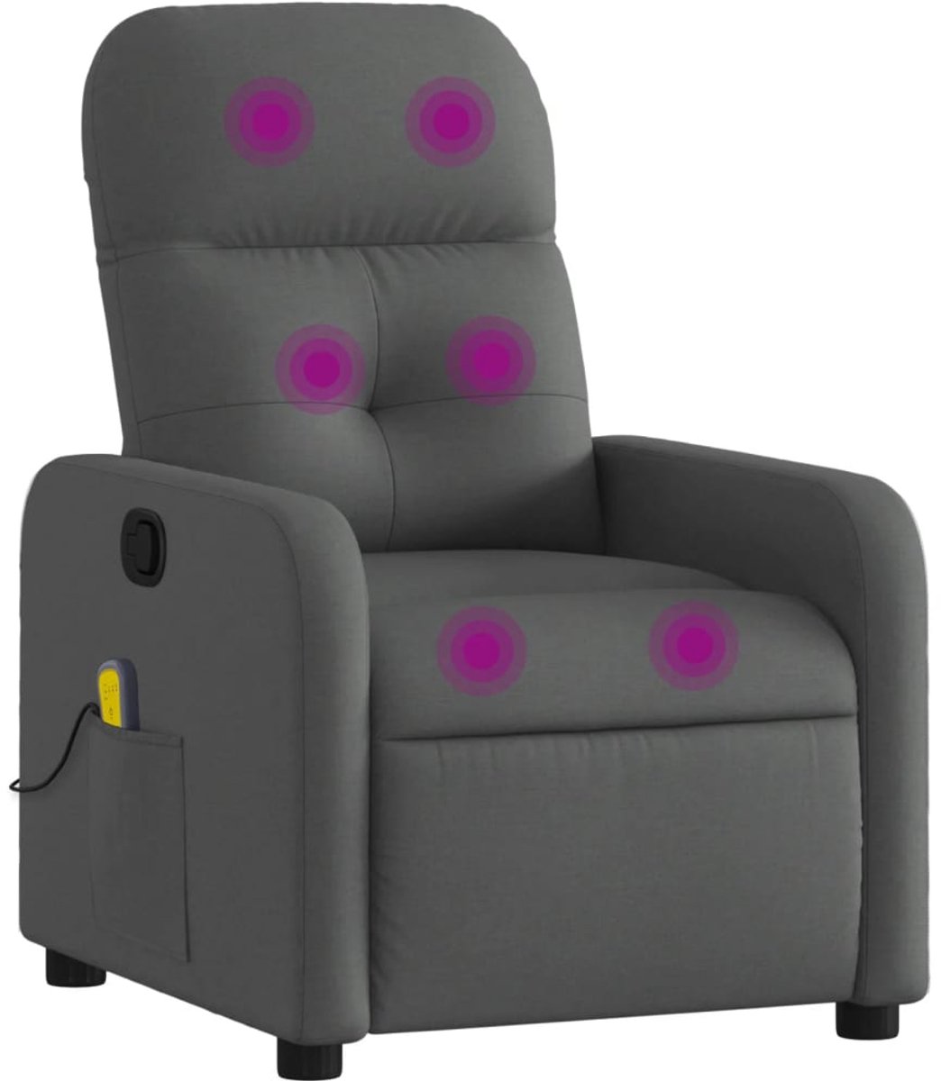 vidaXL Massagestoel - in - donkergrijze - stof Donkergrijs