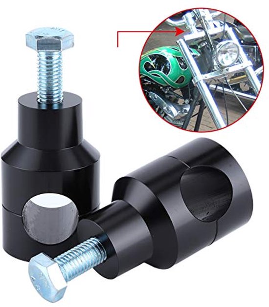 Stuurverhoger Voor Motorfiets Universele Motorfiets 22 Mm 28 Mm Stuurklemmen Verhoogd Stuur Stuurverhogers Zwart Zilver Klem Stuurverhoger (Size : Silver 1 PCS