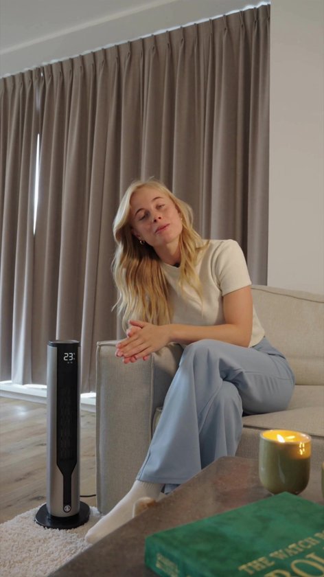 HeatSense® Elektrische Kachel en Ventilator - 2-in-1 Heater - 2000W Ventilatorkachel - Verstelbare Temperatuur - Electrische Keramische Kachel met Stoffilter - Winter en Zomer - Platina Grijs