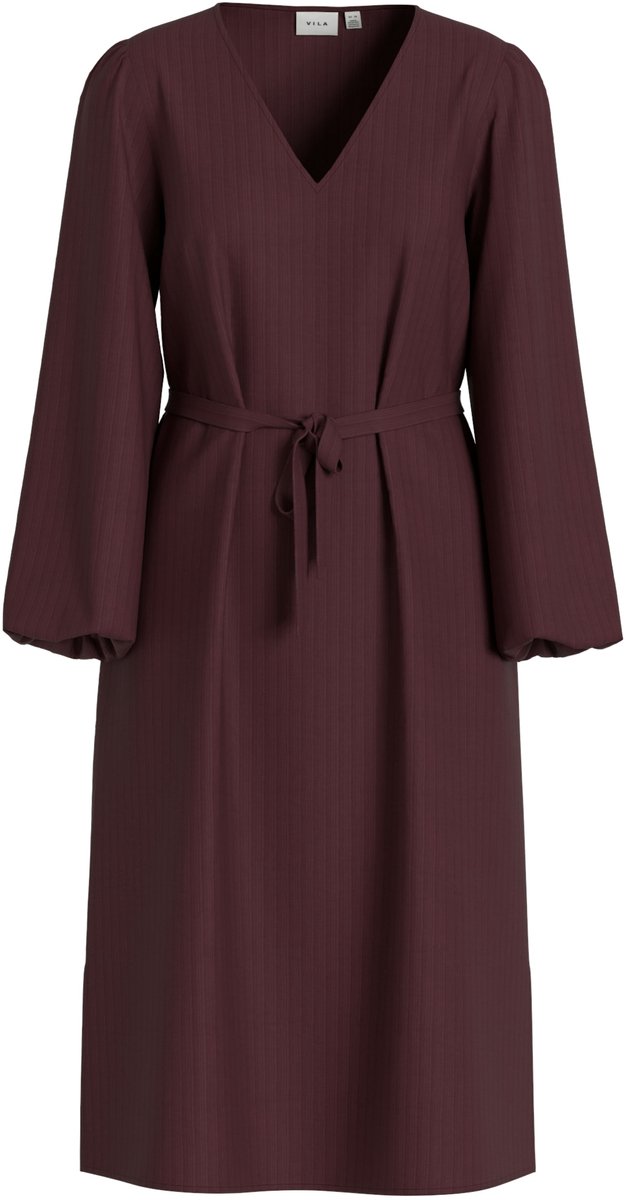 VILA - VILOVIE L/S V-NECK MIDI DRESS - NOOS - Dames - Mini jurken
