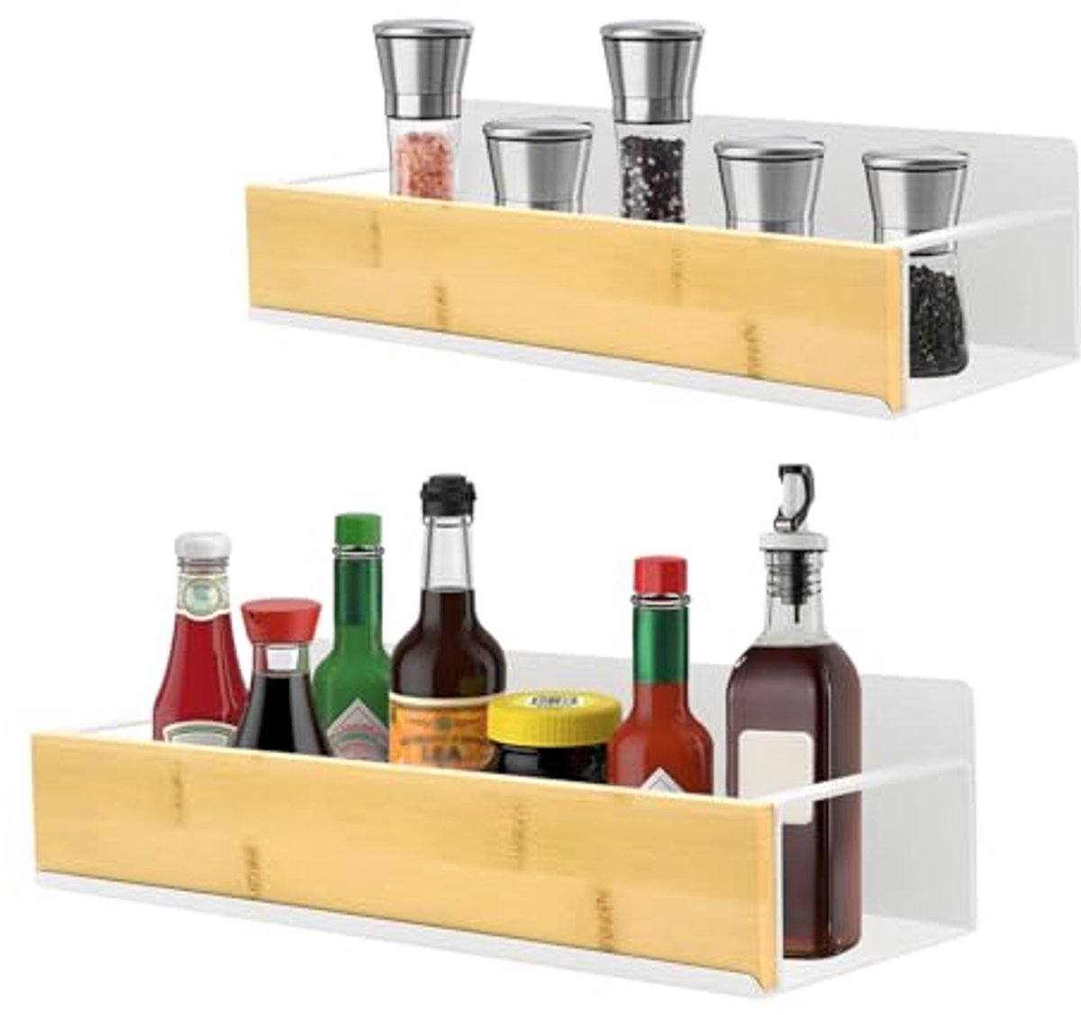Magnetisch kruidenrek voor koelkast - 2 stuks - Magnetische plank voor keukenopslag en organisatie