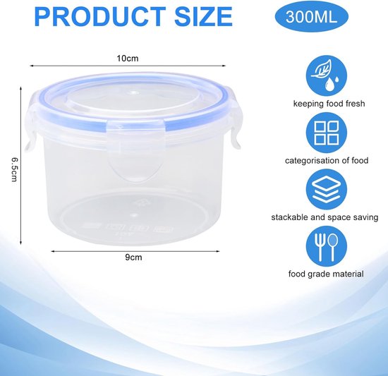 100 stuks opbergdozen met deksel, 25 ml, ronde voedselcontainer, magnetronbestendig, voor sauzen