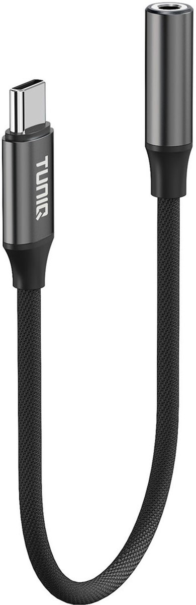 TUNIQ USB Type Adapter - USB-C naar 3.5 Jack - Zwart - Compact & Duurzaam
