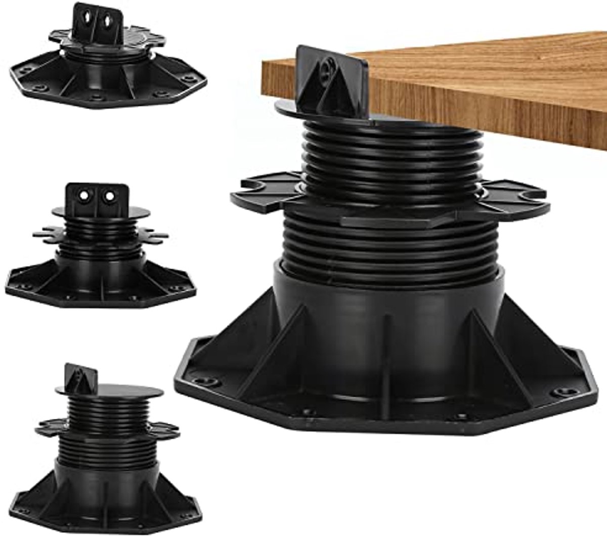 Verstelbare Terrassokkels voor Vlonderplanken - Hoogte 18-30 mm - 50 Stuks
