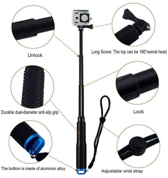 SP Gadgets POV Pole 36 inch - Uitschuifbaar tot 925 mm - Voor GoPro | bol