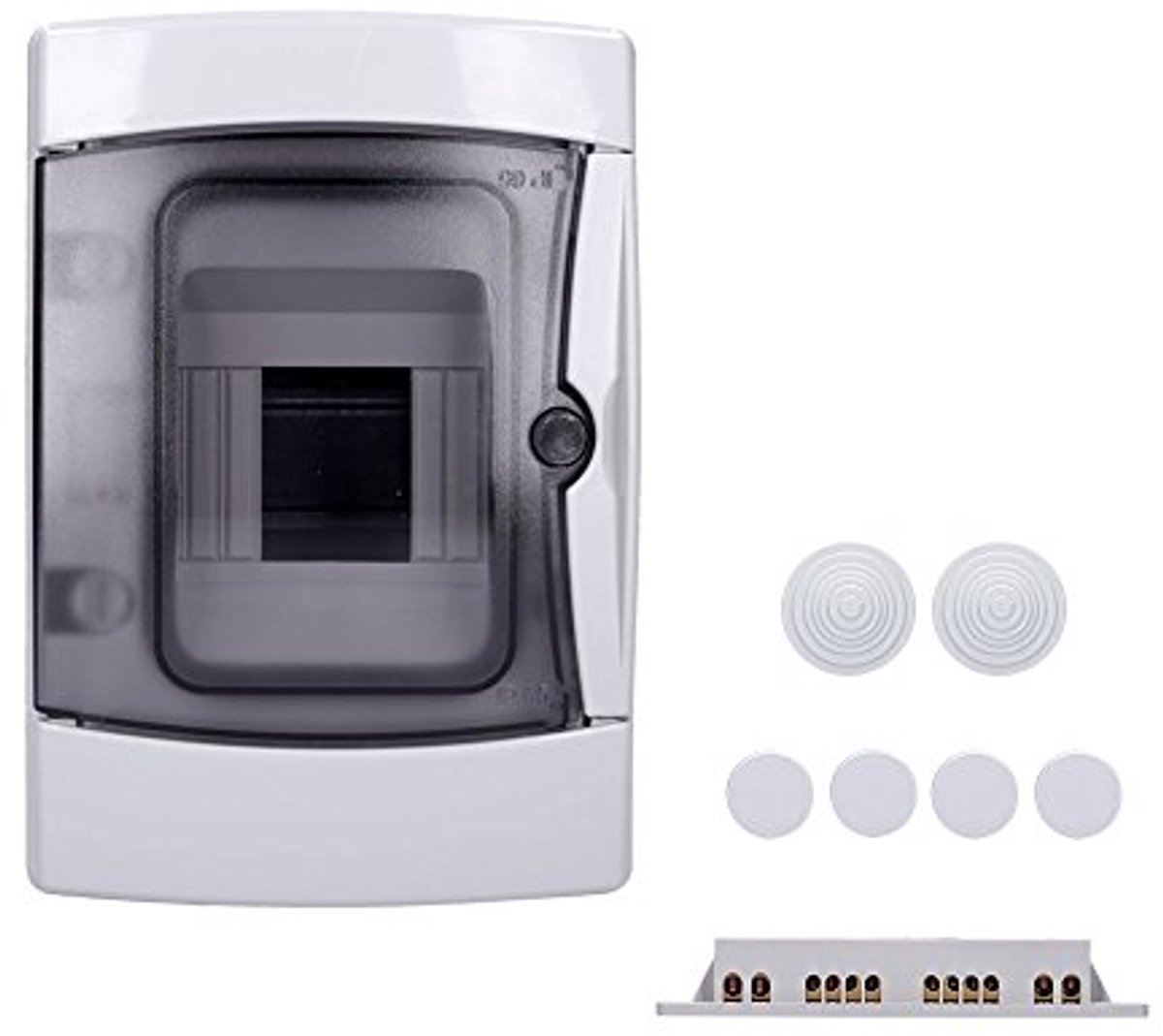 Opbouw verdeeldoos voor natte ruimtes, IP65, 4-42 modules met transparante deur
