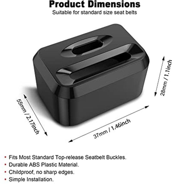 Cache De Boucle De Rotation Ceinture De Sécurité Pour Jeep Wrangler 2011-2017 - Noir