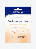 Vitalio Cold Sore Patches – 24 Stuks – 2 Maten (12×12 mm & 12×8 mm) – Transparante & Discrete Koortslip Pleisters