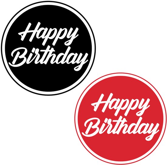 Dessous de verre/ Sous-verres d'anniversaire - 20 pièces - noir/rouge - décoration de table - articles de fête - 16-18-20-21-25-30-35-40-45-50-60-65-70 ans