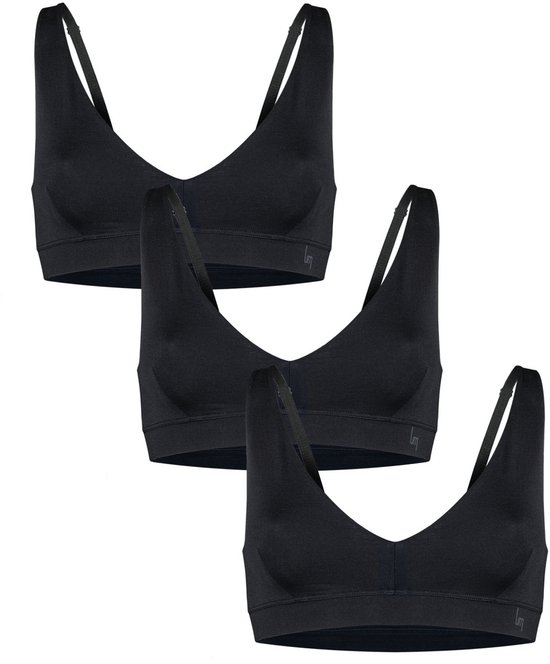 Soutien-gorge brassière Undiemeister pour femme - Lot de 3 - Zwart Volcano - Soutien-gorge coupe parfaite - Tissu doux et respirant - Geen étiquette - BH Basic - Tencel - Taille M