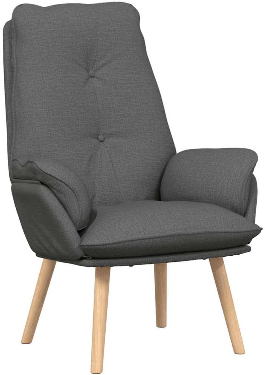 vidaXL Fauteuil - Donkergrijs - 69 - x - 74 - x - 93 - cm - Stof - en - multiplex