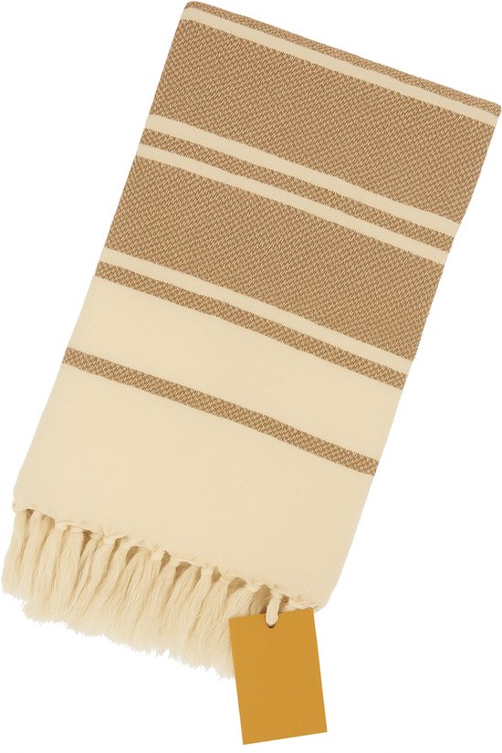 Extra groot plaid – 200x200 cm – bruin / – extra groot - Ibiza stijl – zacht katoen – dubbelzijdig – XXL woondeken – XXL plaid – sprei – multifunctionele deken – stijlvol – Viva Dune