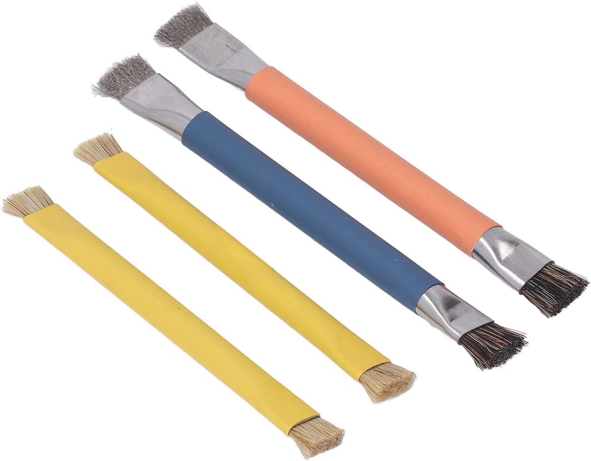 PCB Borstelset - 4PCS ABS Handgreep - Toetsenbord Borstel - RVS Professioneel voor Telefoon