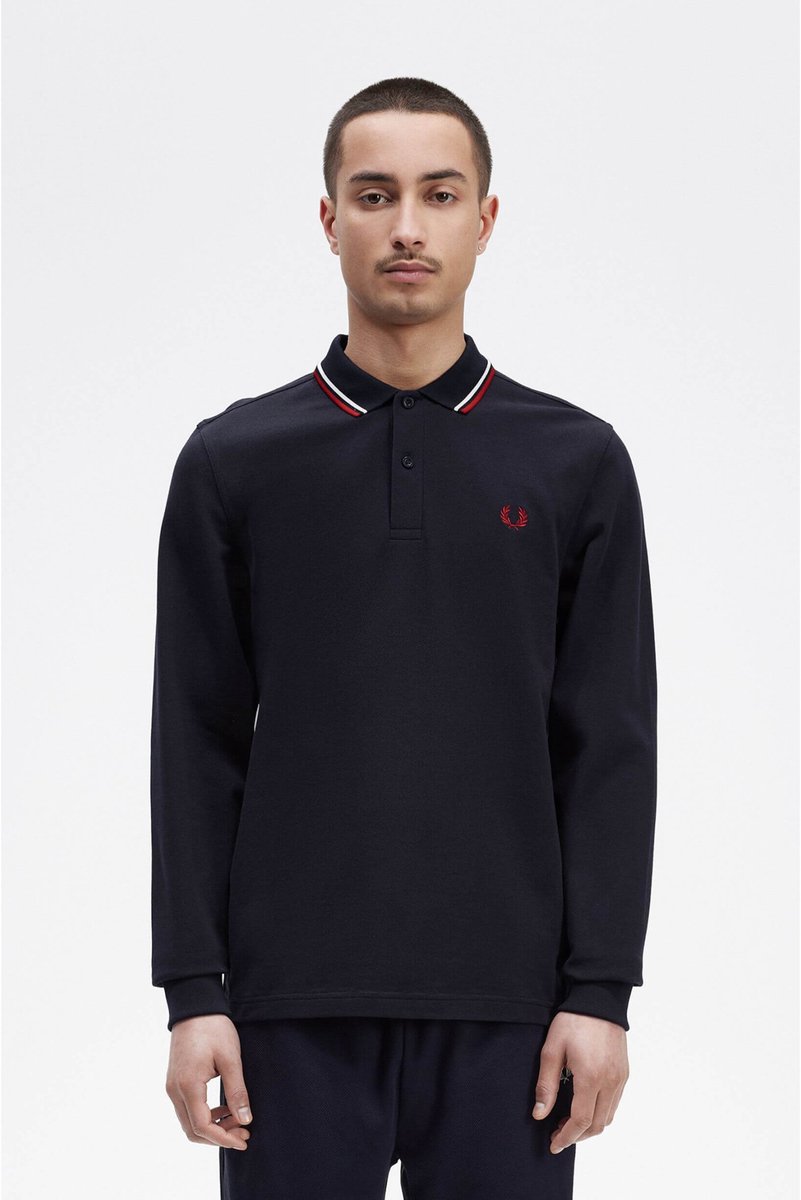 Fred Perry Longsleeve Polo T55 – Heren Blauw