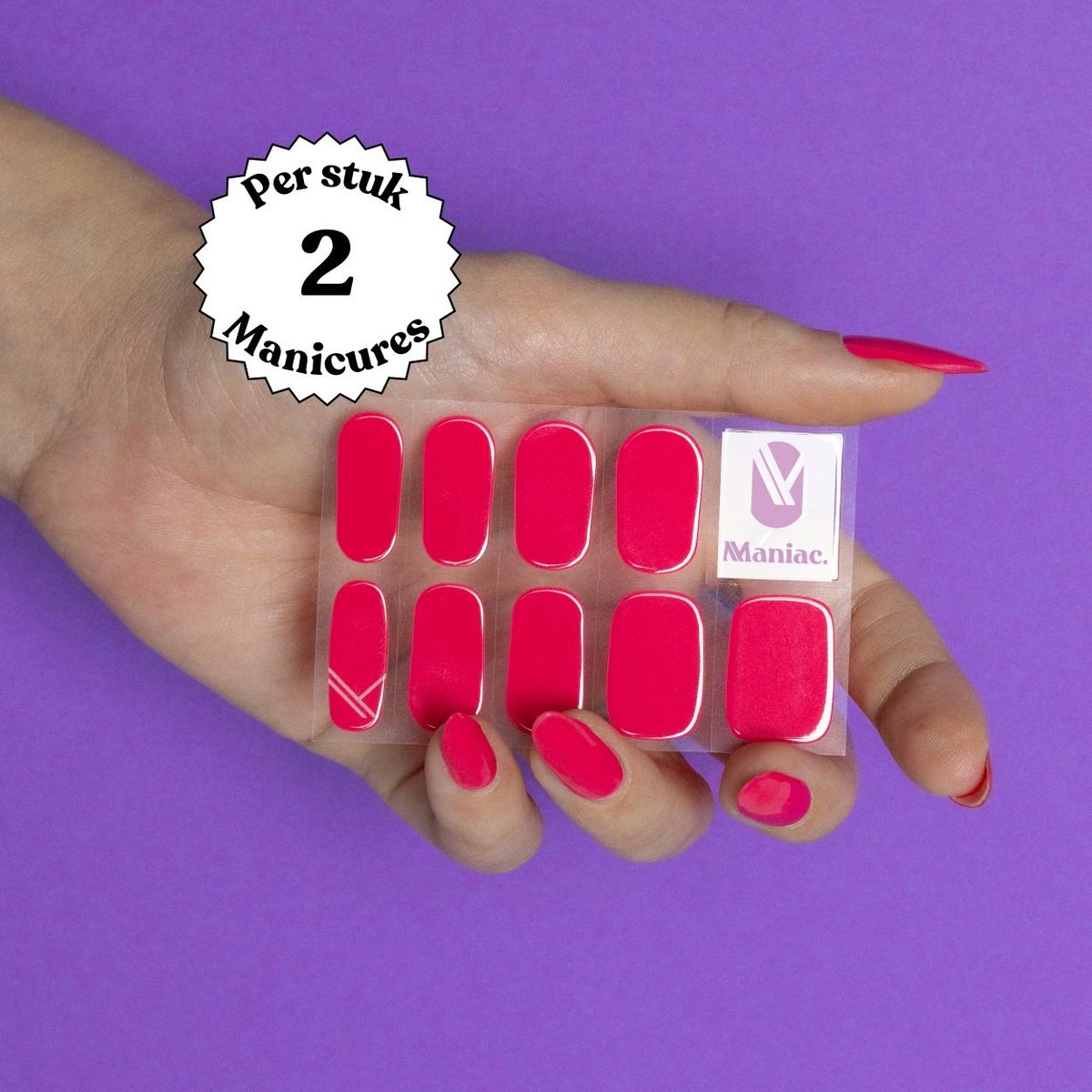 Maniac - Poppy Pink Polish Sticker - 28pcs