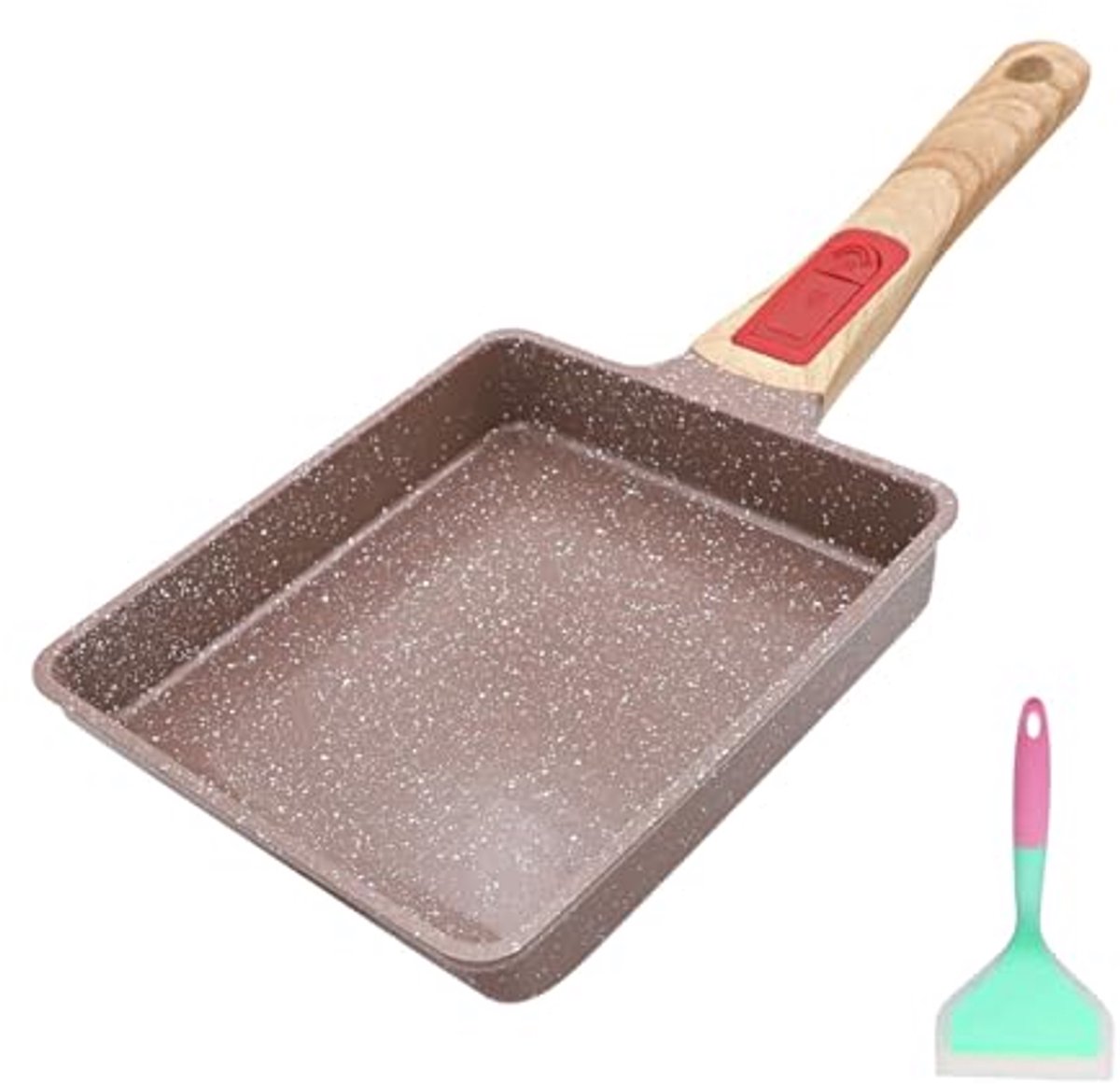 Keramische Nonstick Tamagoyaki Pan - Japanse Omelet Pan met Afneembaar Handvat