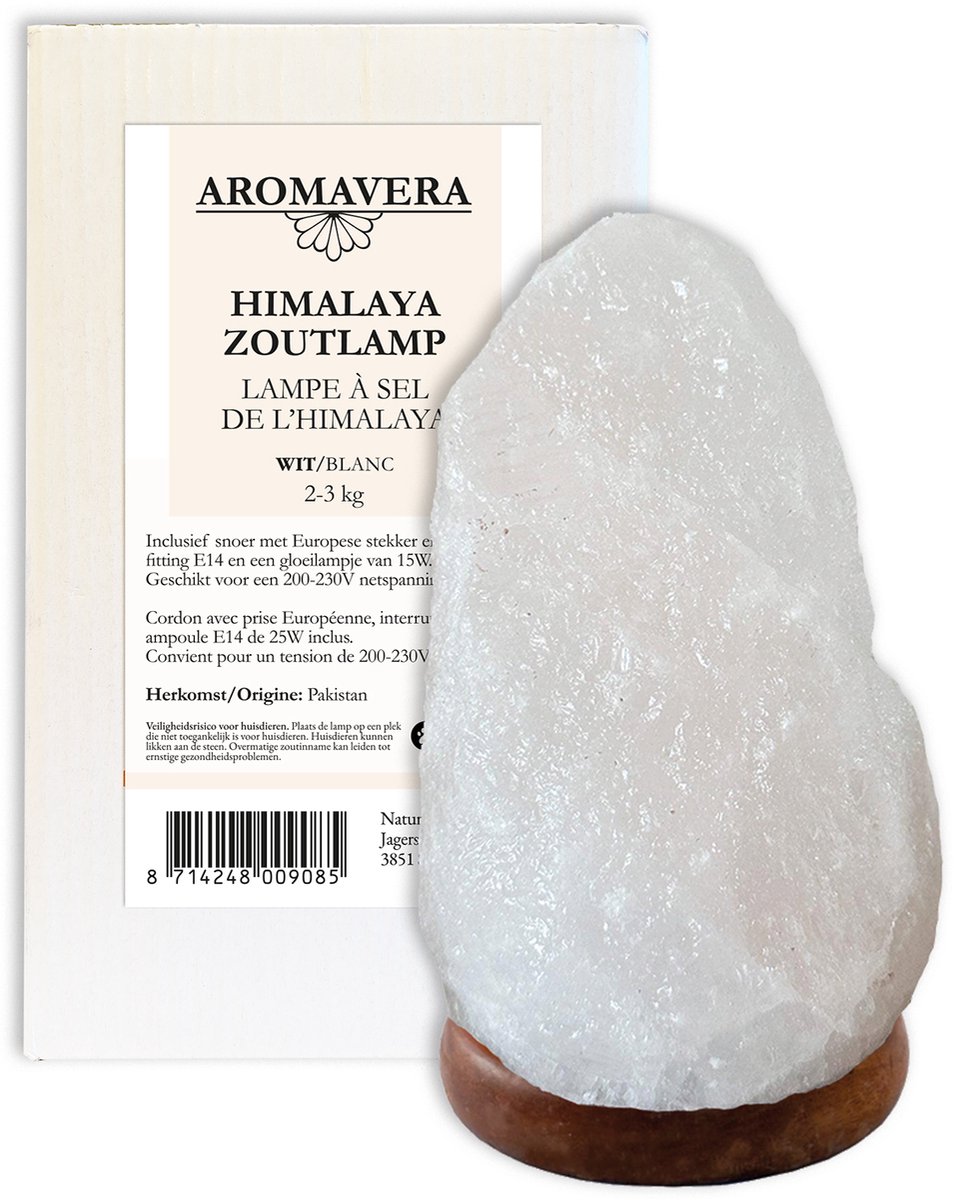 AromaVera Himalaya Zoutlamp 'Wit' 2-3 kg