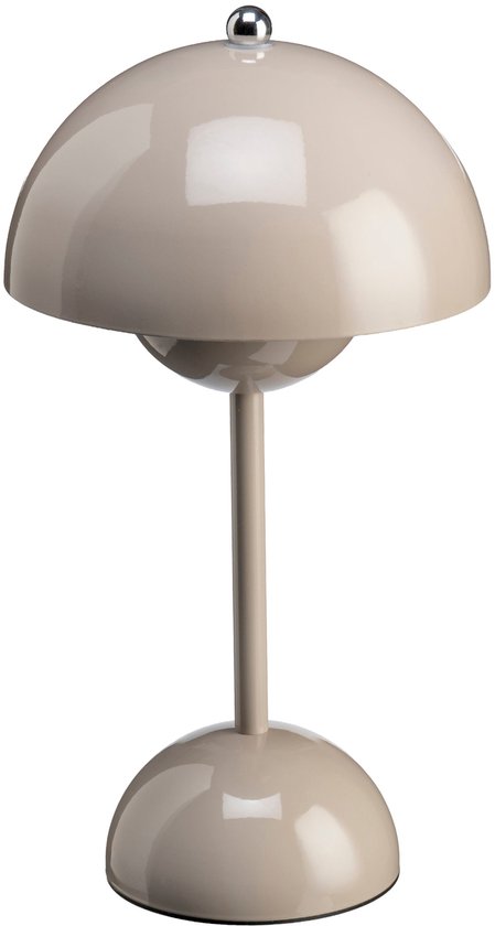 Luxus Europe - Draadloze Tafellamp Touch Deluxe - Josephine - Khaki - 30cm - Tafellamp Slaapkamer - Decoratieve tafellamp - Oplaadbaar - Dimbaar