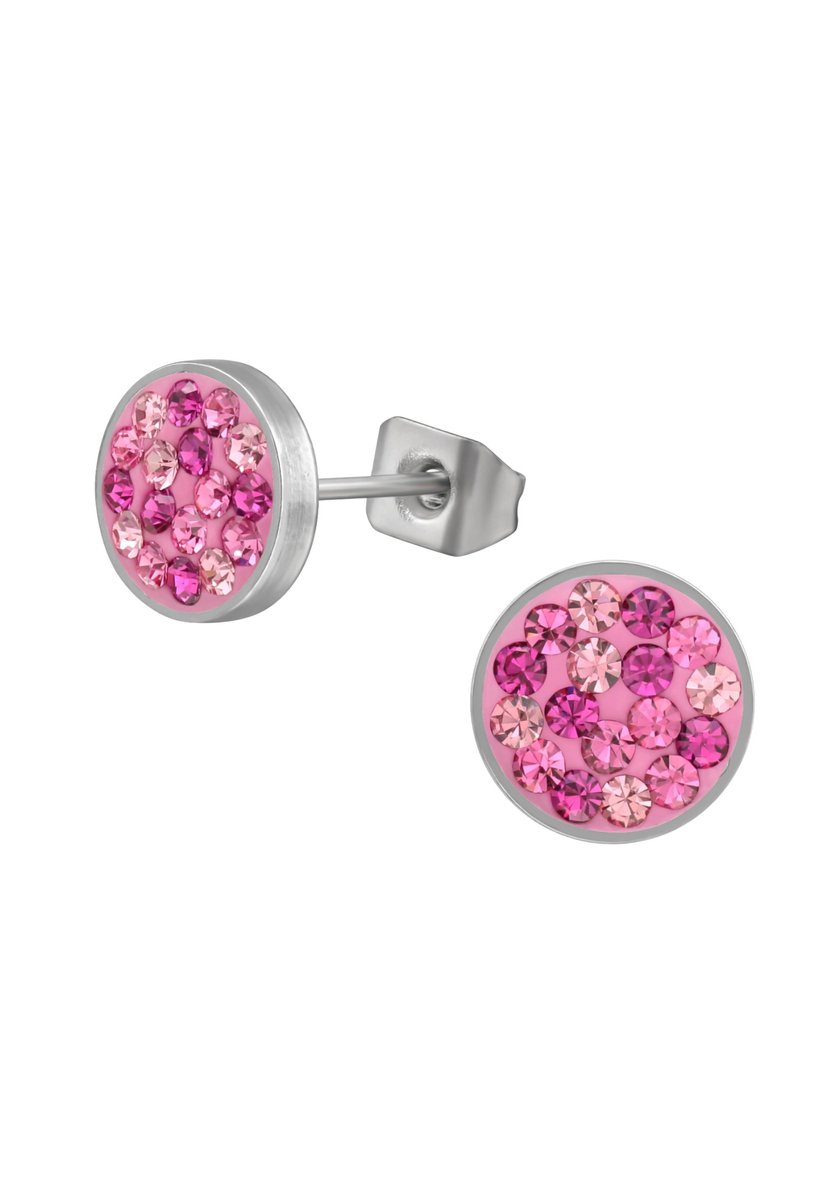 Ronde 8 mm Oorstekers van Hoogglans Chirurgisch Staal met Kristal