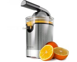 KitchenBrothers Citruspers - Elektrische Sinaasappelpers en Citroenpers - Met Uitloop en Pershendel - Luxe - 0.35L - RVS