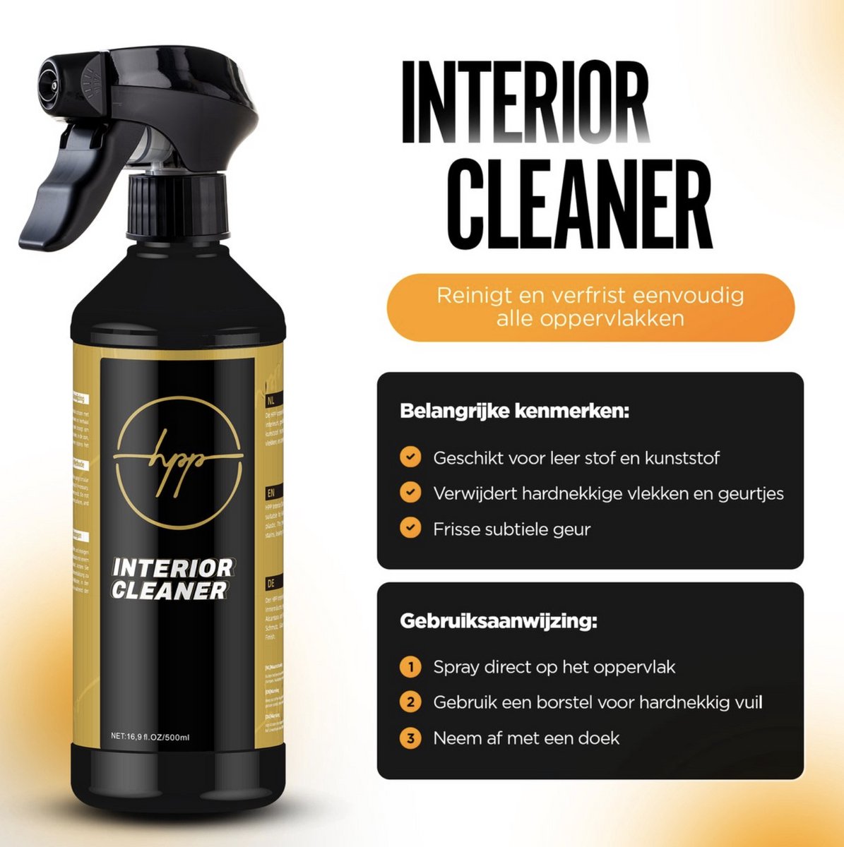 Car Care HPP Interieur Reinigingspakket - Interieurreiniger voor Auto - Auto was set - Autowassen - Auto Detailen - Autoschoonmaakmiddel - Glas reiniger - Microvezel droogdoek - detail set van 2 brushes Autoschoonmaakmiddel – foto 3