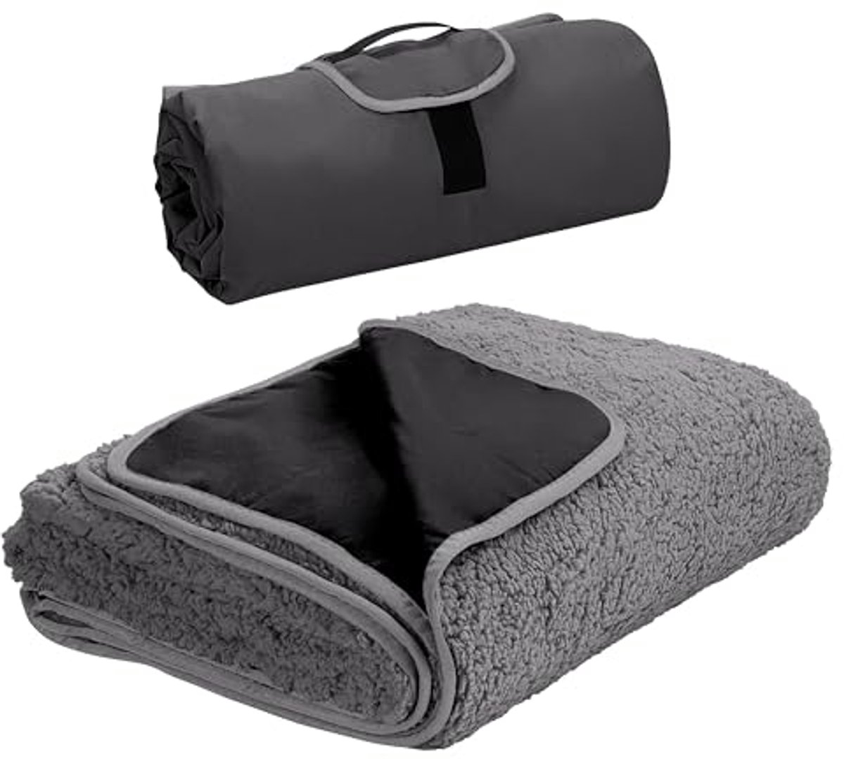 Waterproof Sherpa Fleece Blanket for Outdoor Use - Windproof, Compact, and Machine Washable