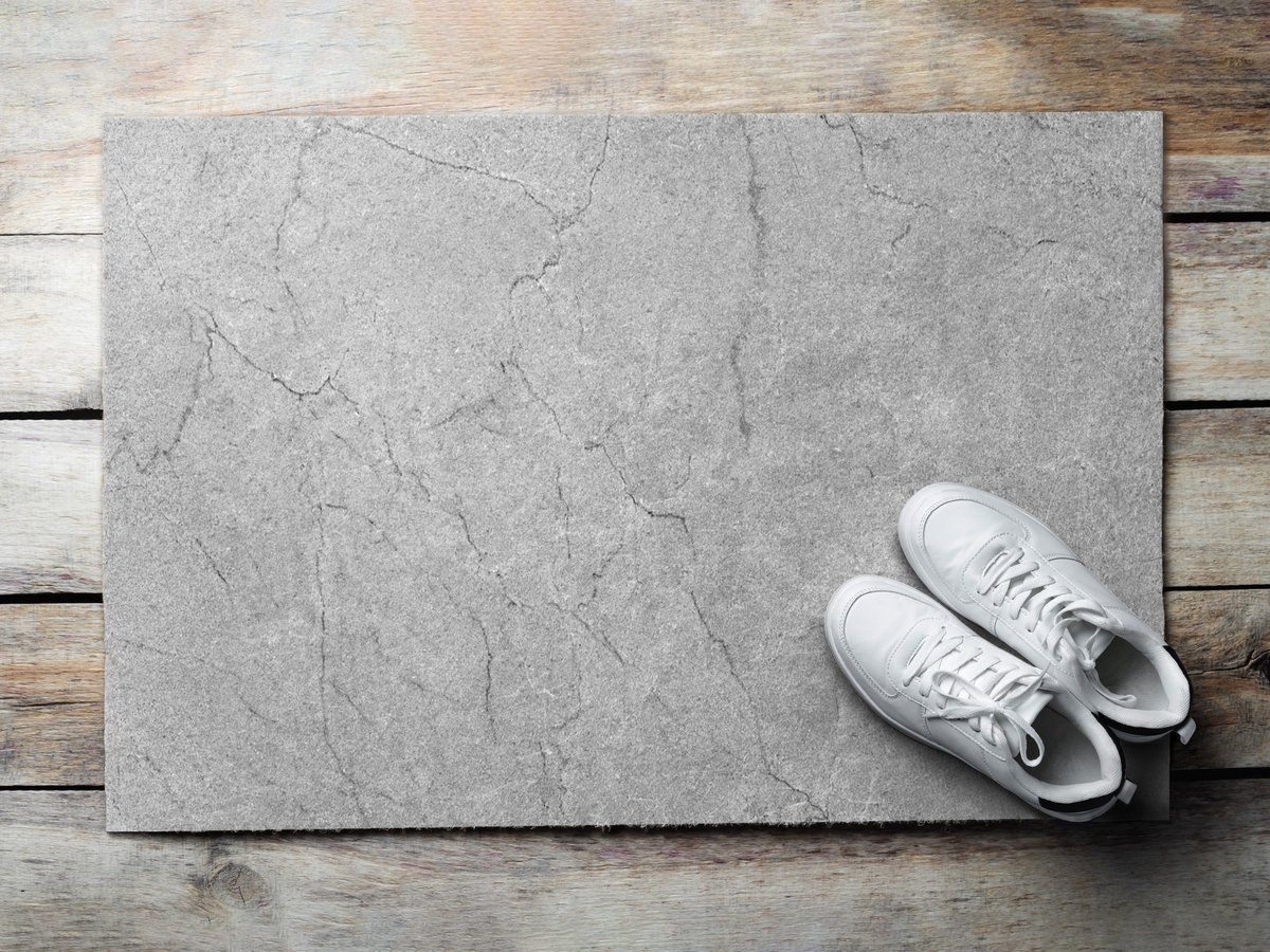 Coloray Deurmat voor binnen - Grijs Wasbare Deurmat - Grijs Beton Inloopmat Voordeur - Antislip Onderkant Deurmat - Deurmat Met Print - 60x40 cm Grijs - Grijs Beton
