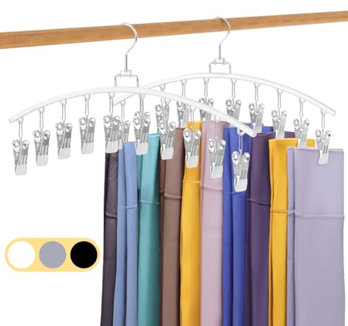 Legging Organizer voor Kledingkast - 2 Packs met 20 Clips voor Ruimtebesparing