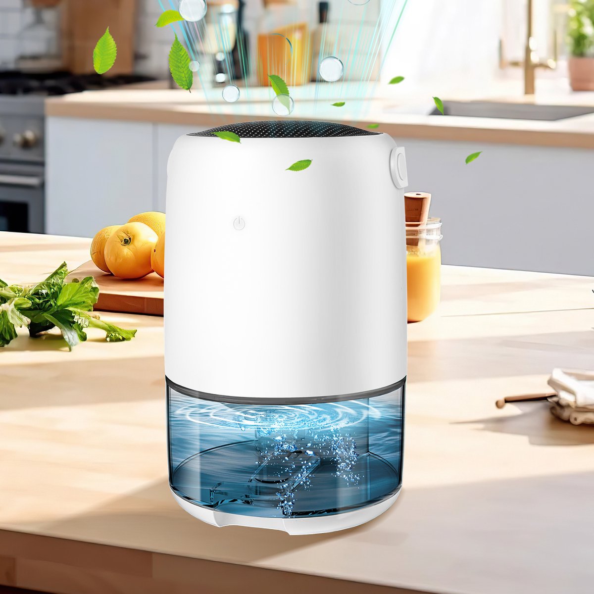 Luchtontvochtiger - 1100ml Waterreservoir - LED - Vochtopnemer voor in Woonkamer, Slaapkamer & Badkamer - Dehumidifier - Wit