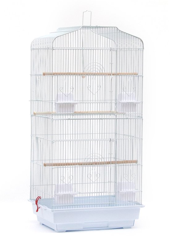 Cage à oiseaux PIPIPOXER, volière, nichoir, cage pour animaux, 46 x 36 x 93 cm , Wit