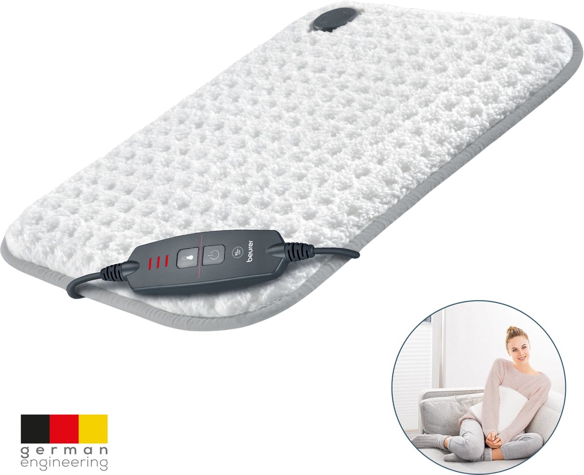 Beurer HK 43 Supercosy Elektrisch Warmtekussen – Superzacht Verwarmingskussen – 44x33 cm - 3 Warmtestanden – Snelle Opwarming – OEKO-TEX® 100 – Voor Rug, Nek, Schouders, Buik en Voeten – Wasbaar op 30 °C - 3 Jaar Garantie