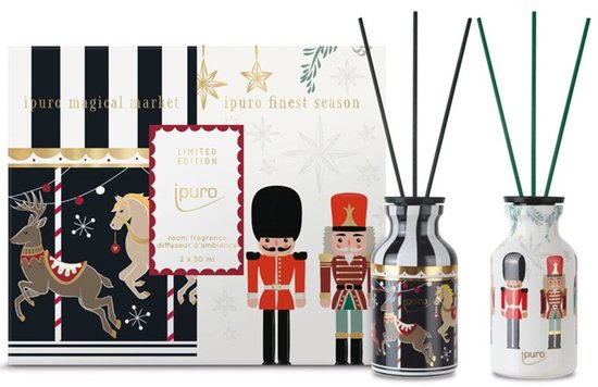 Bâtons parfumés Ipuro Magical Market & Finest Season 2 x 50 ml - Coffret cadeau - Édition Limited - Noël