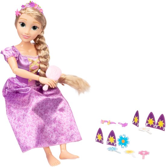 Disney Princess Rapunzel Doll PLAYDATE van Jakks Pacific, 80 cm lang en poseerbaar, beweegbare My Size-pop in paarse jurk, wordt geleverd met borstel om haar lange gouden haar te kammen — afbeelding 2