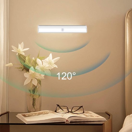 Vyzio - LED Bewegingsmelder Nachtlampje - Op Batterijen - 10 LED's 350 Lumen - Draadloos - Voor Kast Trap Gang - LUMICOM van LUMICOM — afbeelding 4