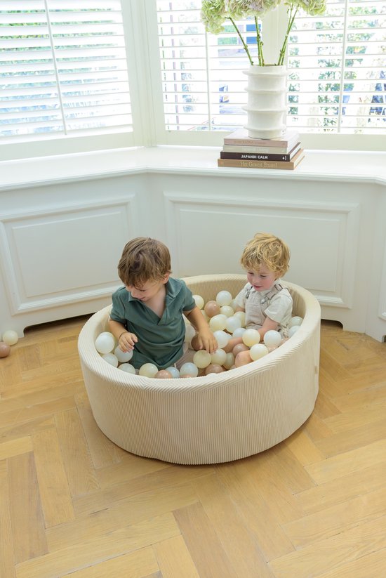 Babiem® Milou – Piscine à balles – Incl. 200 Balles – Piscine à balles – Balles pour piscine à balles – Piscine à balles Bébé – 90 cm de diamètre – Jouets 1 an – 1 à 5 ans – Beige