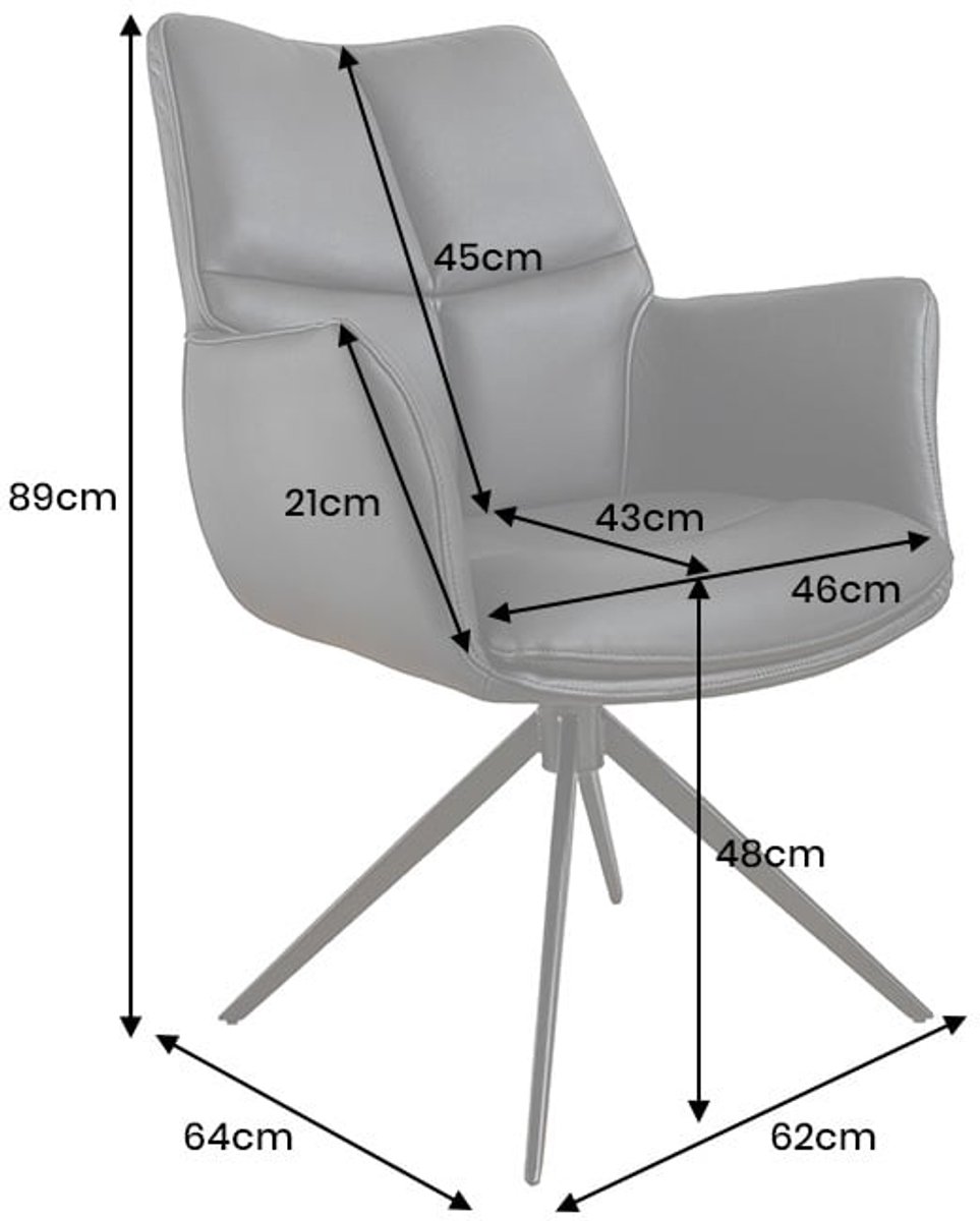 Invicta Interior Bureaustoel PAPILLON bruin echt leer zwart metalen frame met armleuning - 45183 Zie omschrijving