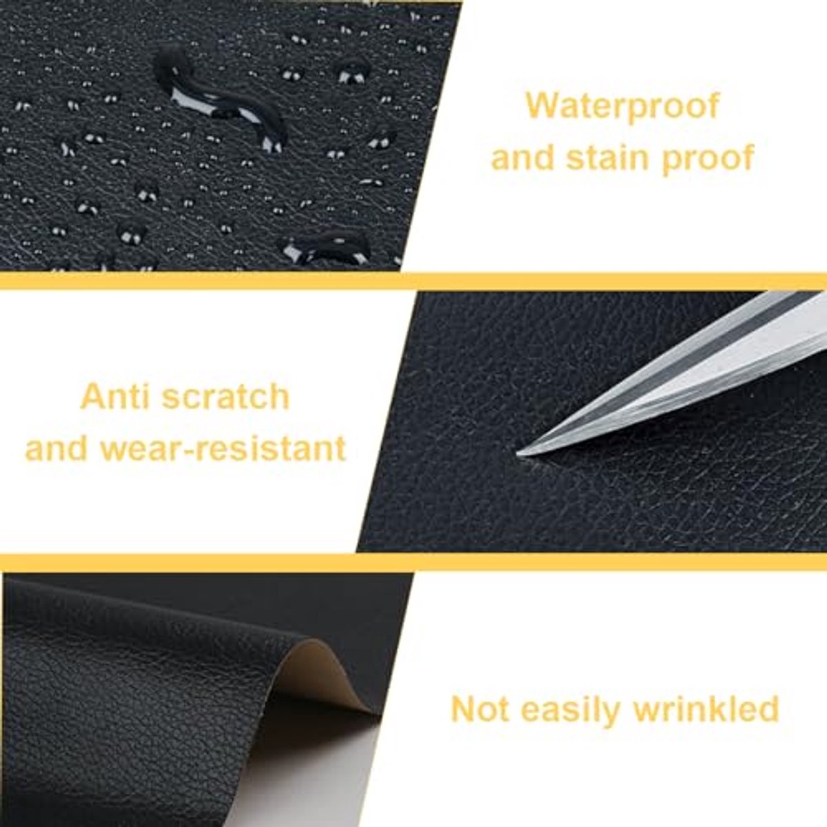 1pcs Black Acrylic Adhesive Repair Kit for Furniture, Sofa, Car Seats, Bags and More