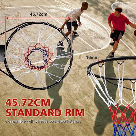 45.72cm Basketball Rim Replacement, Wall Door Mounted Basketball Rim ...