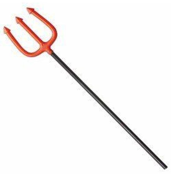 Partychimp Drietand Duivel voor bij Halloween Kostuum Volwassenen Halloween Decoratie - 50 cm - Zwart/rood