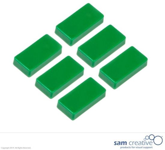 Sam Creative Whiteboard Magneten Rechthoekig 12x24 Mm Groen 6 