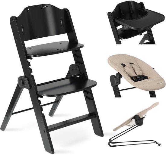 Chaise haute de Luxe Deryan Odin avec transat - Nougat