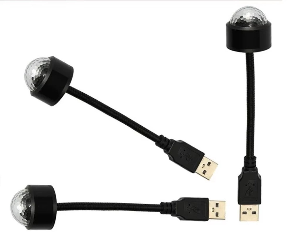 Mini LED Disco Nachtlampje Projector – USB Sfeerlamp plug-and-play ontwerp en USB-aansluiting - flexibele metalen hals – foto 8