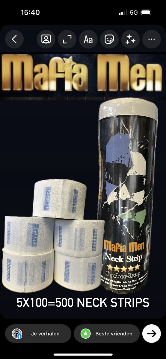 Mafia Men - Neck Strip - 1 x 5 rollen 500 stuks-strips-nek papieren- Barber Neck strip - nekpapier - Nekstrip
