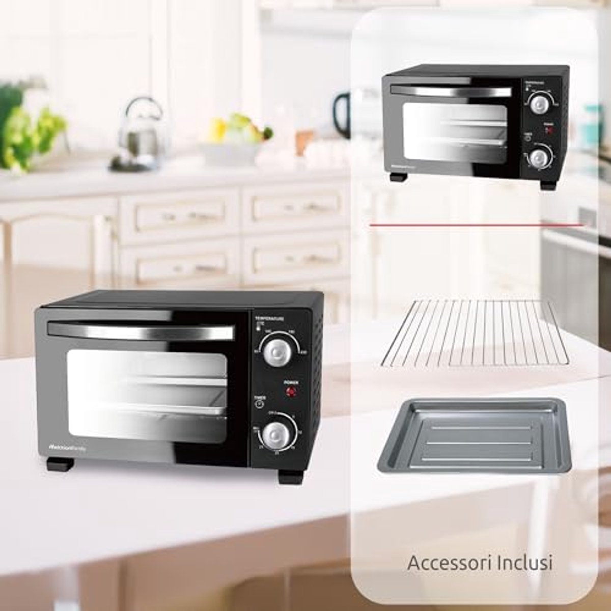 Elektrische oven 11 liter met instelbare temperatuur en timer