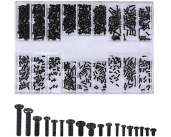 Screw Kit - Countersunk Head Screws - M1.2 M1.4 M2 Maten - 500 Stuks - Voor Laptop Reparatie En Elektronica - Zwart