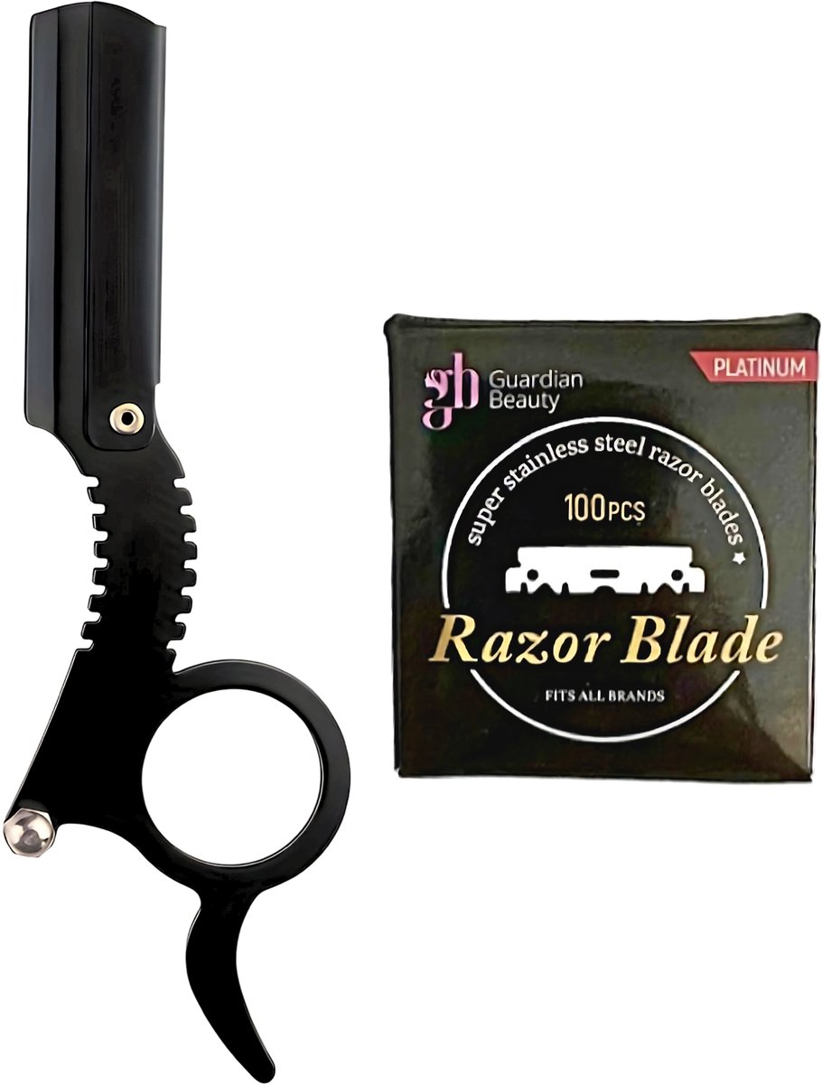 Guardian Beauty Classic Straight Razor - Inclusief 100 stuks GB Platinum Halve Mesjes