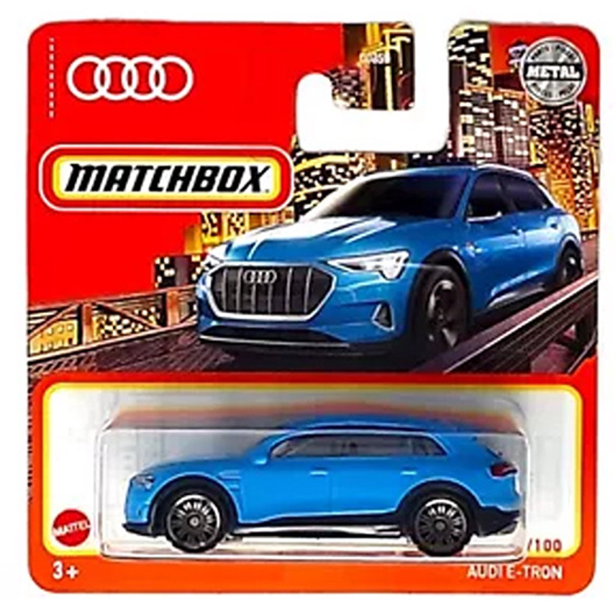 MATCHBOX AUDI E-TRON BLUE SKY 1:64 77/100 SHORT CARD