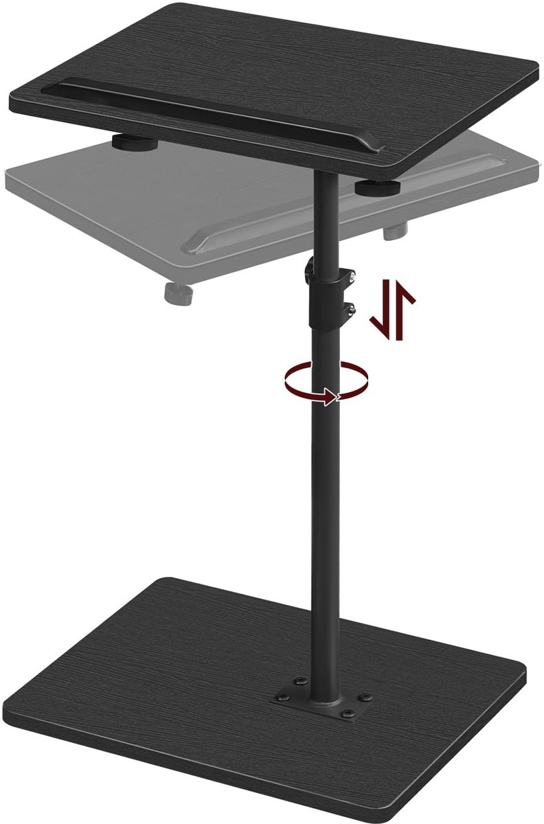 Azomor® Verstelbare en draaibare bijzettafel in C-vorm voor compacte woonruimtes