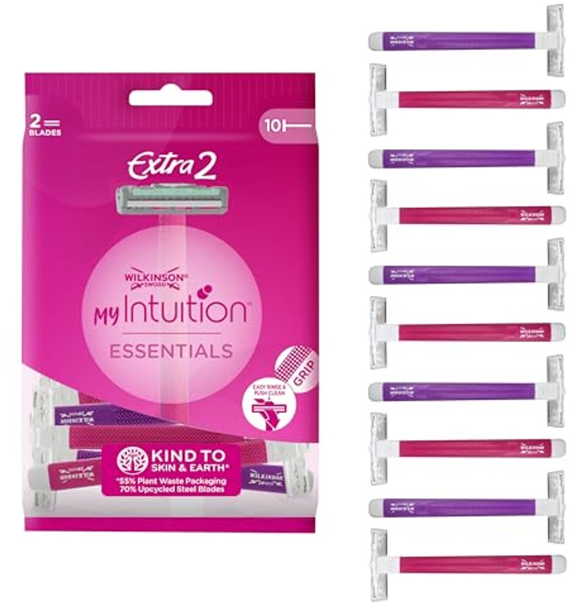 Extra Disposable Shaver for Women - 2 Blade Aloe Vera Lubrication - Pack of 10