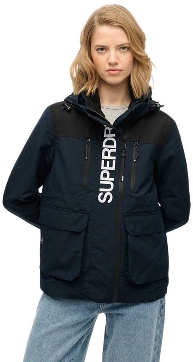 Superdry Ultimate Windbreaker met kleurvlakken Dames Marineblauw